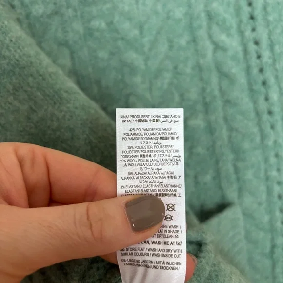 Mini Boden Pointelle Cable Jumper Green Girls 11-12 NWT - Picture 7 of 8